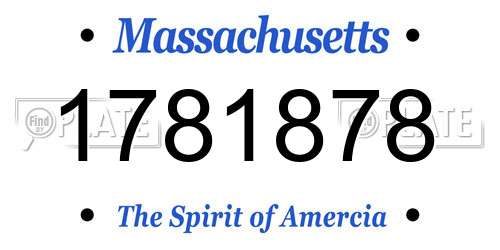 1781878 Massachusetts License Plate