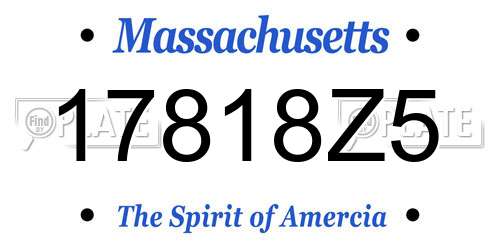 17818Z5 Massachusetts License Plate