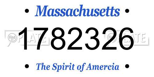 1782326 Massachusetts License Plate