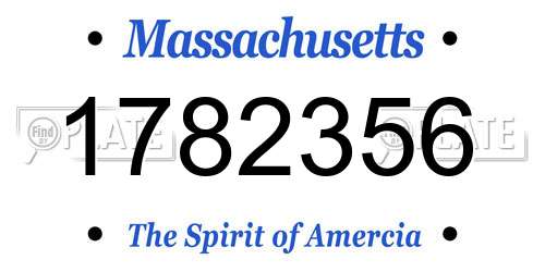 1782356 Massachusetts License Plate