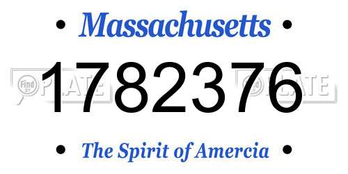 1782376 Massachusetts License Plate