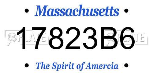 17823B6 Massachusetts License Plate
