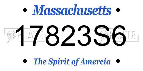 17823S6 Massachusetts License Plate