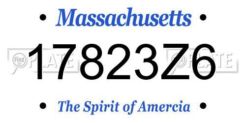 17823Z6 Massachusetts License Plate