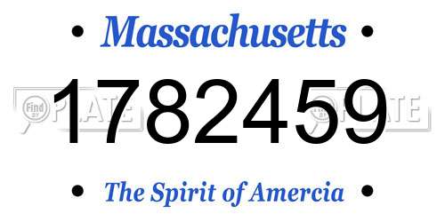 1782459 Massachusetts License Plate