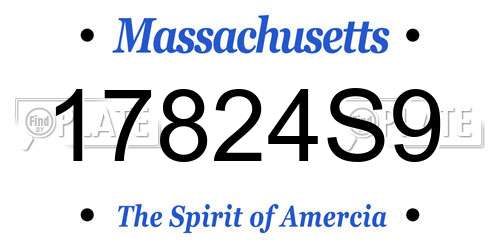 17824S9 Massachusetts License Plate