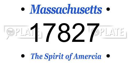 17827 Massachusetts License Plate
