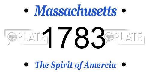 1783 Massachusetts License Plate