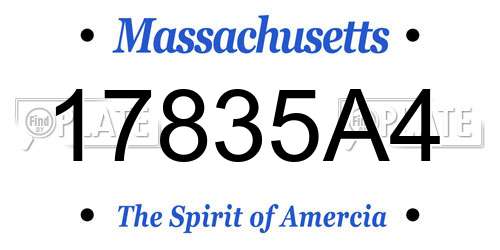 17835A4 Massachusetts License Plate