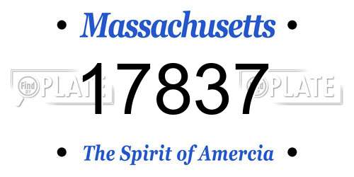 17837 Massachusetts License Plate