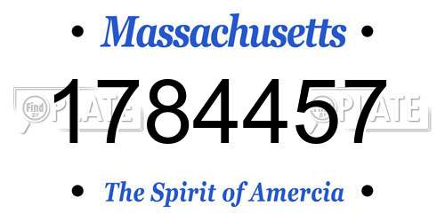 1784457 Massachusetts License Plate