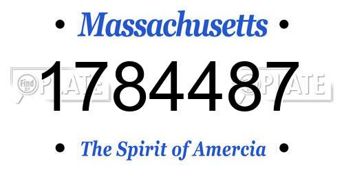 1784487 Massachusetts License Plate