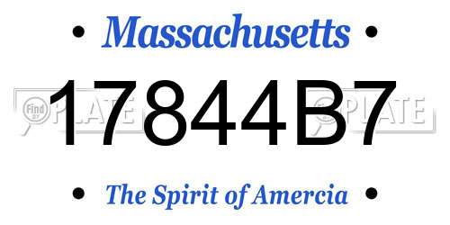 17844B7 Massachusetts License Plate