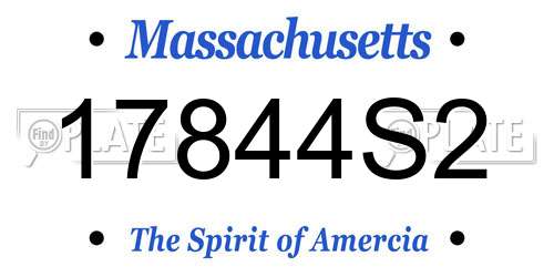 17844S2 Massachusetts License Plate