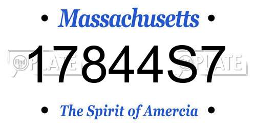 17844S7 Massachusetts License Plate
