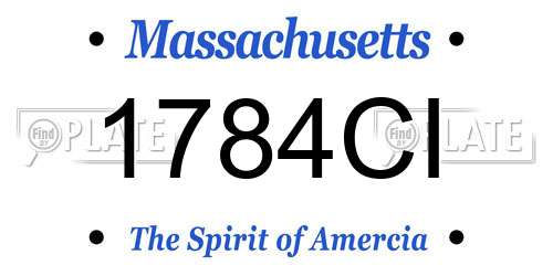 1784CI Massachusetts License Plate