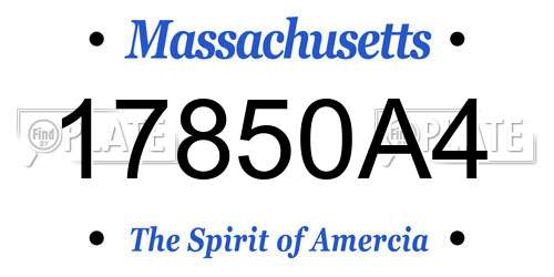 17850A4 Massachusetts License Plate