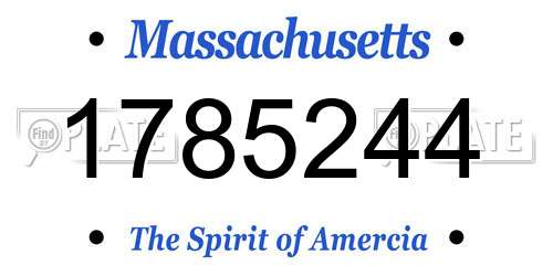1785244 Massachusetts License Plate