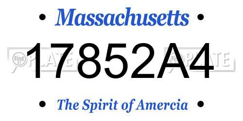 17852A4 Massachusetts License Plate