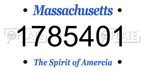 1785401 Massachusetts License Plate