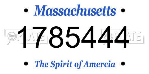1785444 Massachusetts License Plate