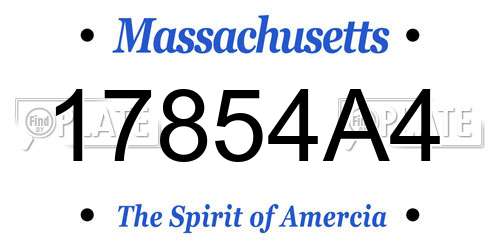 17854A4 Massachusetts License Plate