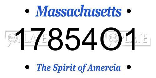 17854O1 Massachusetts License Plate