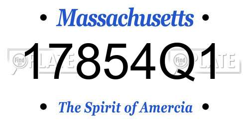 17854Q1 Massachusetts License Plate