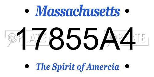 17855A4 Massachusetts License Plate