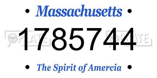 1785744 Massachusetts License Plate