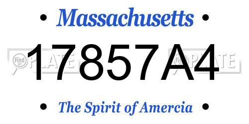 17857A4 Massachusetts License Plate