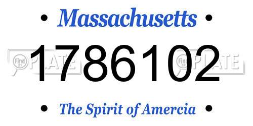 1786102 Massachusetts License Plate