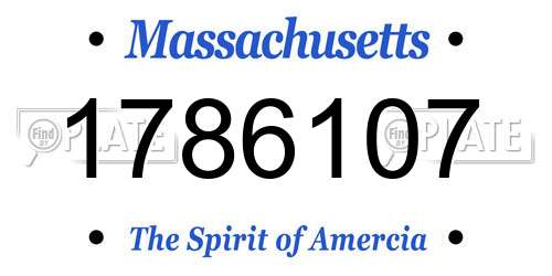 1786107 Massachusetts License Plate