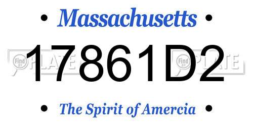 17861D2 Massachusetts License Plate