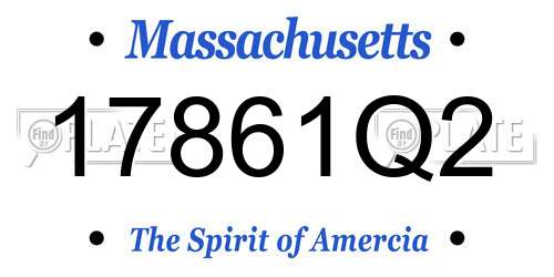 17861Q2 Massachusetts License Plate