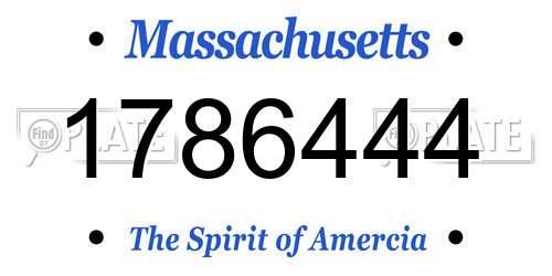 1786444 Massachusetts License Plate