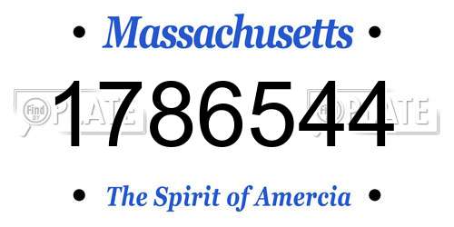 1786544 Massachusetts License Plate