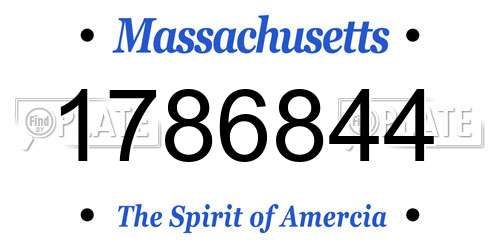 1786844 Massachusetts License Plate