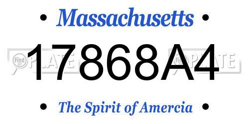 17868A4 Massachusetts License Plate