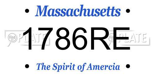 1786RE Massachusetts License Plate