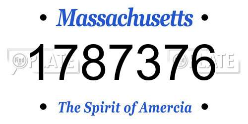 1787376 Massachusetts License Plate
