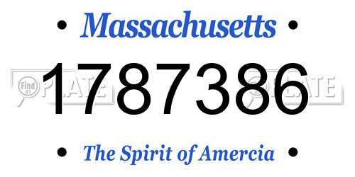 1787386 Massachusetts License Plate