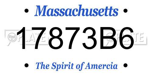 17873B6 Massachusetts License Plate