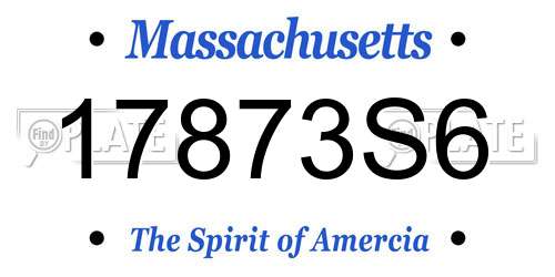 17873S6 Massachusetts License Plate