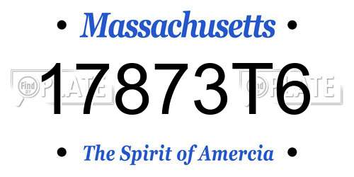 17873T6 Massachusetts License Plate