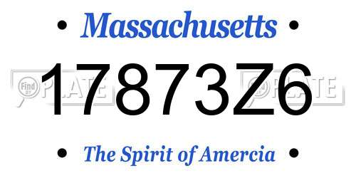 17873Z6 Massachusetts License Plate