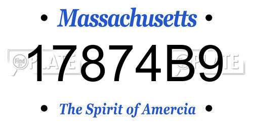 17874B9 Massachusetts License Plate