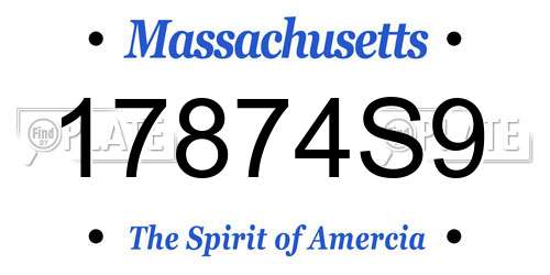 17874S9 Massachusetts License Plate