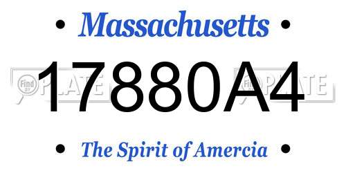 17880A4 Massachusetts License Plate