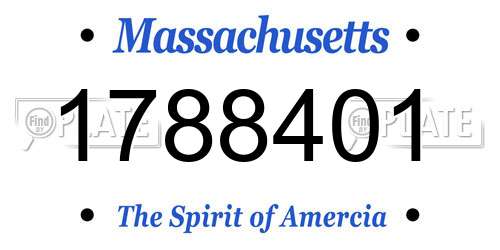 1788401 Massachusetts License Plate